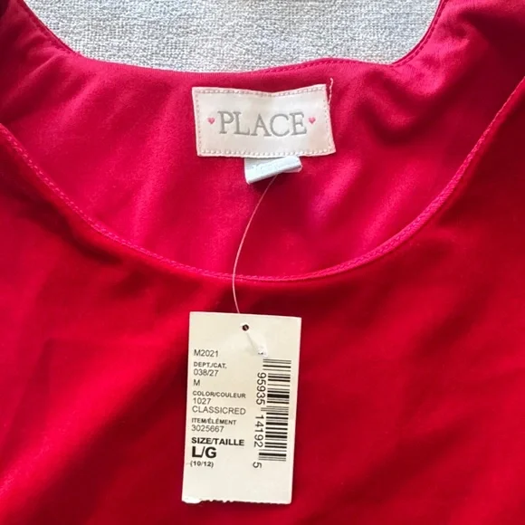 The Children's Place Red Velvet and Striped Dress - Picture 2 of 3